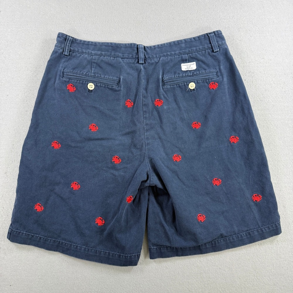 Vineyard Vines Club Shorts Men's 33 Navy Red Crab Embroided Chino Preppy - Picture 3 of 7
